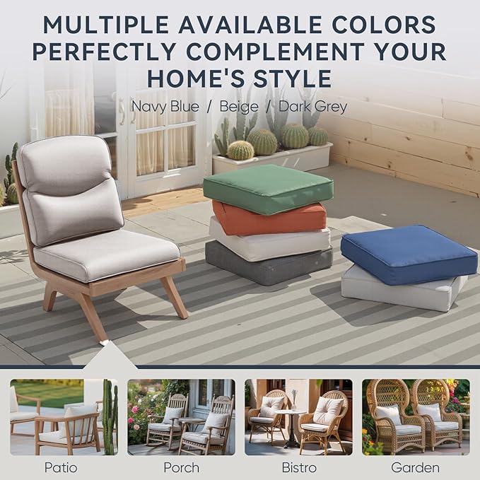 9-Piece Outdoor Patio Cushion Set - Fade & Water Resistant with Removable Olefin Cover, 22x24x4 Inch Memory Foam Cushions for Wicker Sectional Sofa – Beige/Crescent