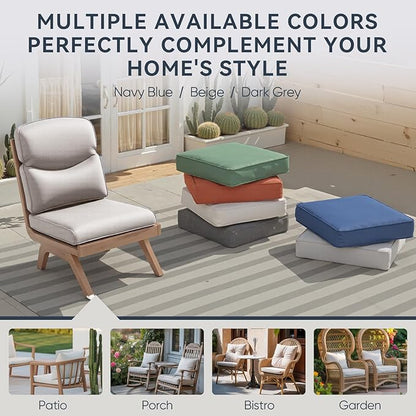 9-Piece Outdoor Patio Cushion Set - Fade & Water Resistant with Removable Olefin Cover, 22x24x4 Inch Memory Foam Cushions for Wicker Sectional Sofa – Beige/Crescent