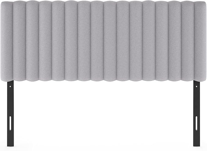 Furinno Roanne Upholstered Tufted Headboard, Full, Glacier
