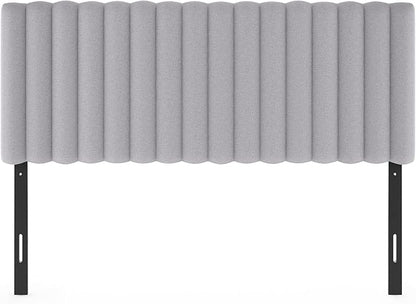 Furinno Roanne Upholstered Tufted Headboard, Full, Glacier