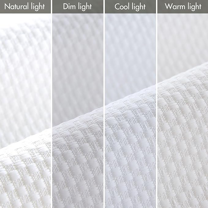 Madison Park Galen Cordless Roman Shade, 31"W x 64"H, Sheen White – Room Darkening, Thermal Insulated, Energy Efficient Window Blind with Subtle Sheen Basketweave Fabric for Privacy