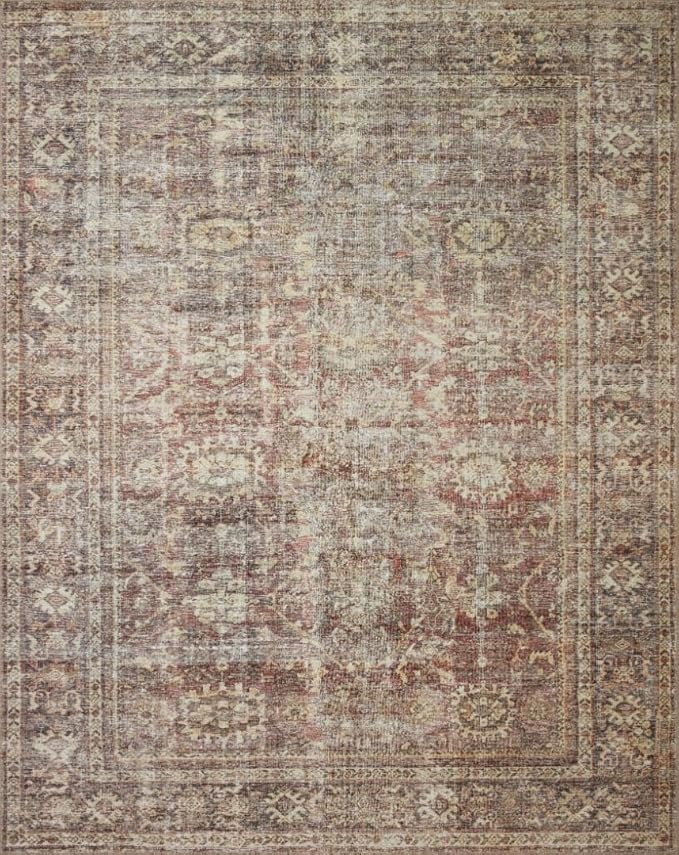 Loloi Amber Lewis Georgie Collection GER-06 Bordeaux/Antique 3'-9" x 5'-6", .19" Pile Height, Accent Rug