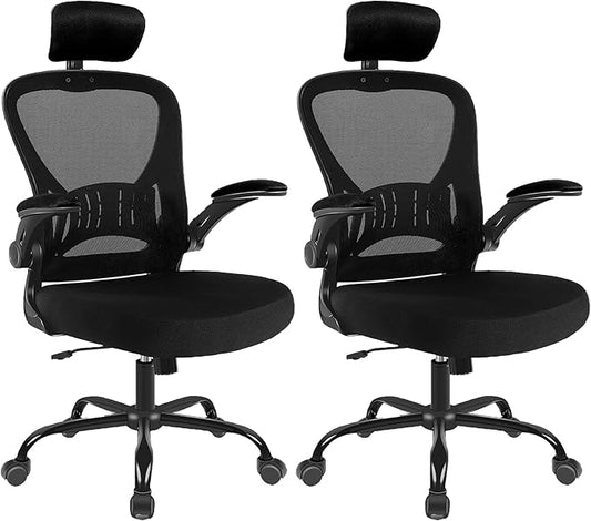 2 Pack Office Chair Ergonomic Desk Chair Comfort Adjustable Height with Wheels，Lumbar Support Mesh Swivel Computer Home Office Chair,Conference Room Chairs