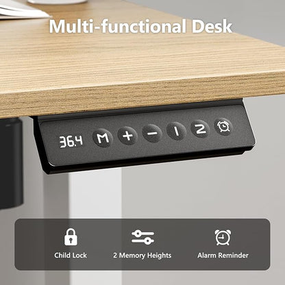 Electric Standing Desk 63 x 24 Inches, Height Adjustable Sit Stand Home Office Computer Desk with Memory Presets,Wood Color