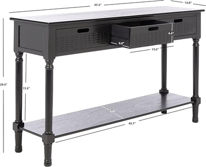 SAFAVIEH Home Collection Landers Black 3-Drawer Console Table CNS5711B