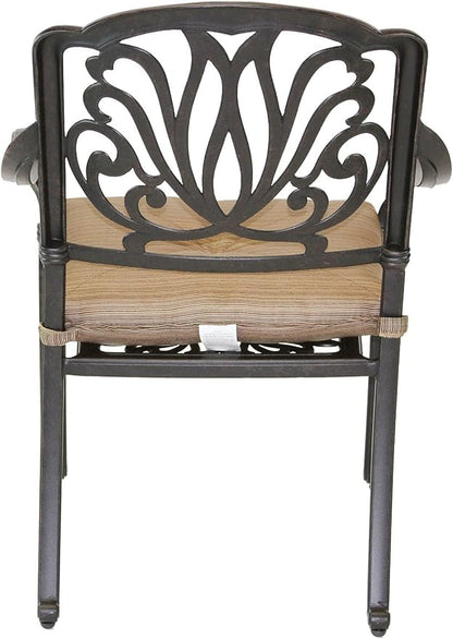 Elizabeth Cast Aluminum Powder Coated 7pc Outdoor Patio Dining Set with 42" X 72" Oval Table - Antique Bronze