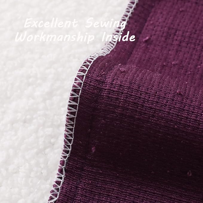 FUTEI Pack of 2 Purple Decorative Throw Pillow Covers 22x22 Inch Soft Cozy Solid Boucle Textured Cushion Case,Modern Home Decor for Couch Bed Living Room