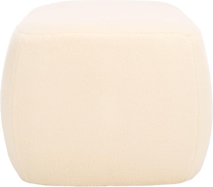 SAFAVIEH Home Collection Whitley Cream Faux Shearling Rectangular Ottoman (Fully Assembled)