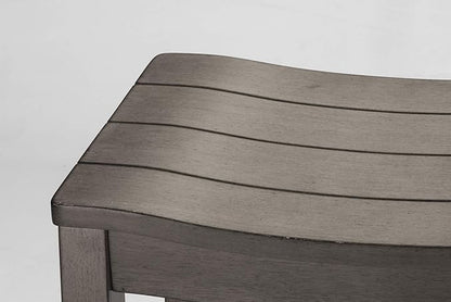 Hillsdale Furniture Fiddler Backless Saddle Bar Stool, Aged Gray