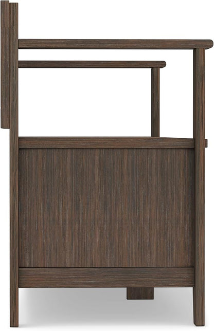 SIMPLIHOME Amherst Entryway Storage Bench - 48 inch Wide Solid Wood Hallway Seat in Farmhouse Brown, Transitional Bench for Entryway or Living Room with Lift-Up Lid and Spacious Storage