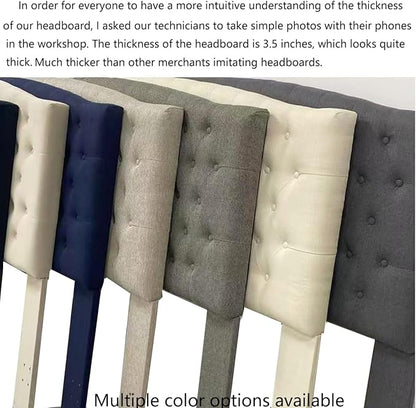 24KF Upholstered Tufted Button Velvet Headboard,Comfortable Fashional Headboard King/CA King Size,Gray