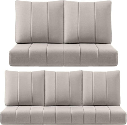 Luxury 24x24x6 Inch Kitty Outdoor Cushions for 5 Peice Patio Furniture Set - Set of 5 Water-Resistant Pillow for Dining Rocking Swivel Chairs Loveseat Couch Sectional Sofa - Beige