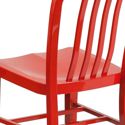 Flash Furniture Commercial Grade Red Metal Indoor-Outdoor Chair