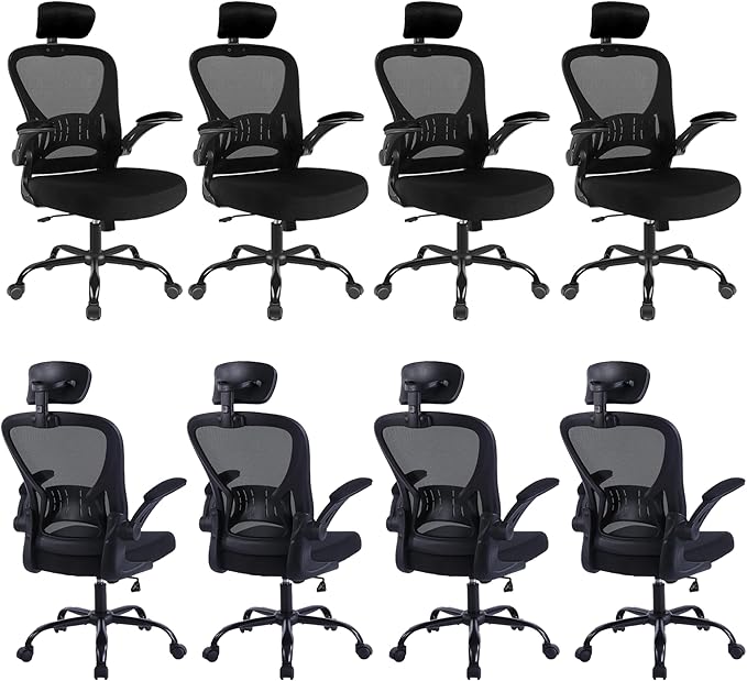 8 Pack Office Chair Ergonomic Desk Chair Comfort Adjustable Height with Wheels，Lumbar Support Mesh Swivel Computer Home Office Chair,Conference Room Chairs