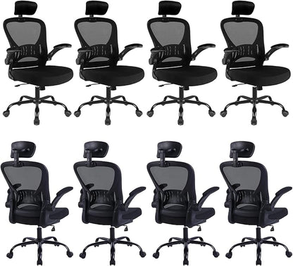 8 Pack Office Chair Ergonomic Desk Chair Comfort Adjustable Height with Wheels，Lumbar Support Mesh Swivel Computer Home Office Chair,Conference Room Chairs