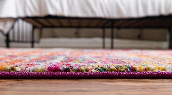Unique Loom Trellis Frieze Collection Area Rug - Geometric (7' 10" x 10' Oval, Multi/ Ivory)