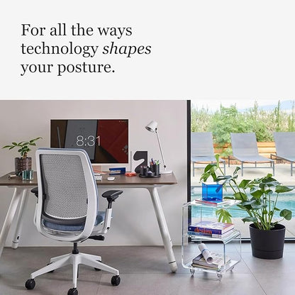 Steelcase Series 2 Office Chair - Ergonomic Work Chair with Wheels for Hard Flooring - with Back Support, Weight-Activated Adjustment & Arm Support - Adjustable Rolling Chairs for Desk - Graphite