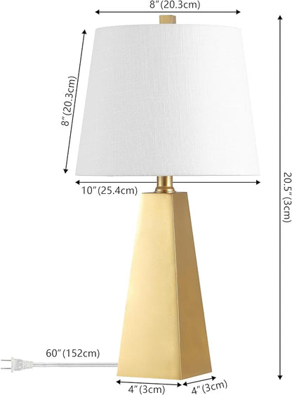 JONATHAN Y JYL1038A Owen 20.5" Resin LED Table Lamp Contemporary Bedside Desk Nightstand Lamp for Bedroom Living Room Office College Bookcase LED Bulb Included, Gold