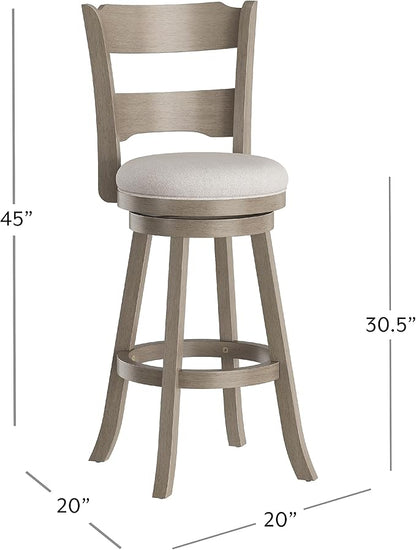 Hillsdale Arborwood Wood Bar Height Swivel Stool, Aged Greige