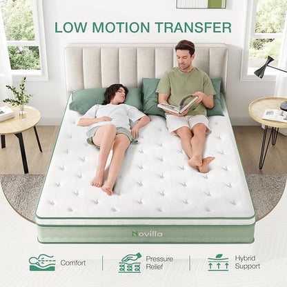 Novilla Full Mattress, 10 Inch Hybrid Mattress Full Size,High Resilience Foam with Pocket Springs for a Peaceful Sleep, Medium Firmness, Balanced Support