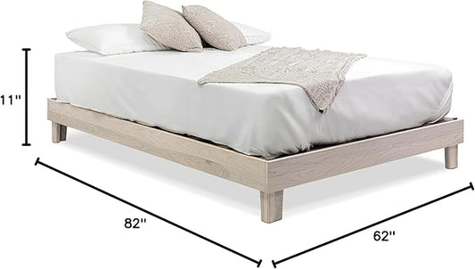Solid Hardwood Platform Bed Frame with Slats, Quality Crafted in Pennsylvania, USA from Poplar by Mennonite Artisans, No Box Spring Needed, Easy Assembly
