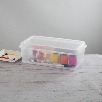 Sterilite 12-Pack FlipTop Stackable Rectangular Storage Bin with Hinging Lid, Clear