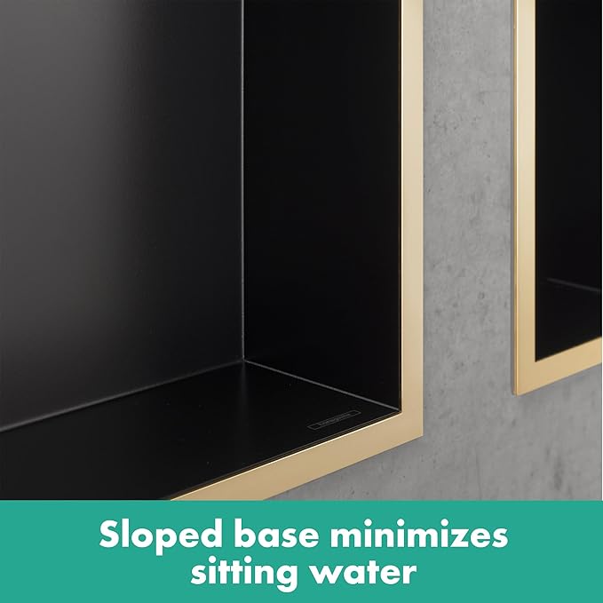 hansgrohe XtraStoris Minimalistic Recessed Wall Niche with Open Frame 12"x 6"x 4" in Matte White, 56070700