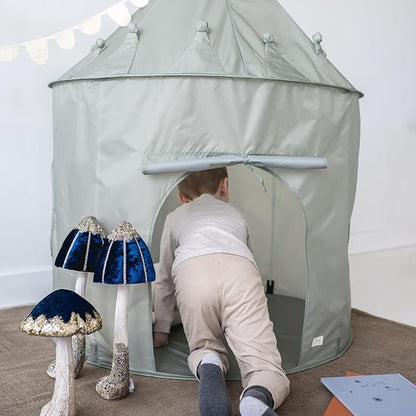 3 Sprouts Kids Play Tent - Sustainable Recycled Fabric – Fun Spacious Childs Playhouse for Indoor Games for Boys & Girls - Durable Fort Pop Up House for Toddlers & Children Age 3-10 - Green