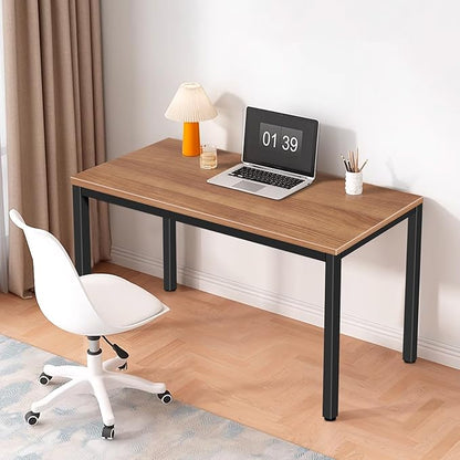 Modern Simple Style Computer Desk Standing Table 24x48 Inches Office Desk Computer Table Study Writing Desk Workstation for Home Office Black Metal Frame