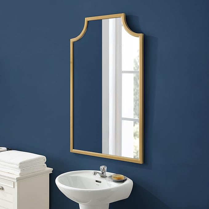 Crosley Furniture Aimee Mirror for Bathroom, Hallway, or Entryway, Gold