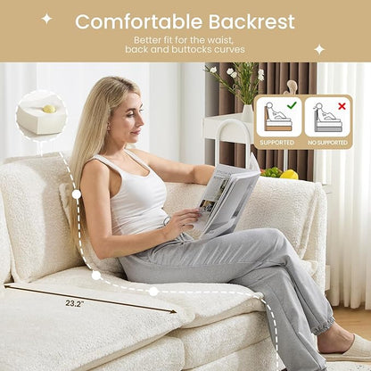 147.8" U Shaped Modular Sectional Sofa, Comfy Cloud Couch with Movable Ottoman, Deep Seat Modular Sofa, Sectional Couches for Living Room, Bedroom, Apartment (Beige)