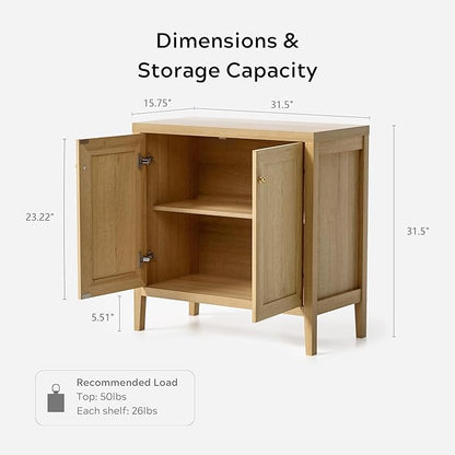 Sideboard Buffet Cabinets Set of 3 with Adjusable Shelves, Farmhouse Storage Cabinet, Credenza, Accent Cabinet, Kitchen Coffee Bar Console Table for Living Dining Room, Natural Oak