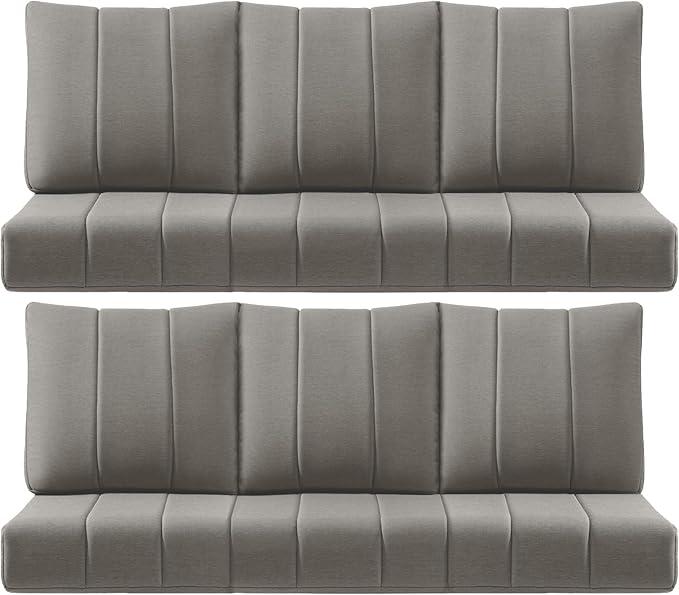 Luxury 24x24x6 Inch Kitty Outdoor Deep Seat Cushions Set of 6 - Comfortable Patio Chair Cushion for Outside Wicker Dining Rocking Swivel Chairs Loveseat Couch Sectional Sofa - Grey