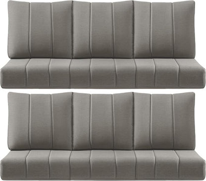 Luxury 24x24x6 Inch Kitty Outdoor Deep Seat Cushions Set of 6 - Comfortable Patio Chair Cushion for Outside Wicker Dining Rocking Swivel Chairs Loveseat Couch Sectional Sofa - Grey