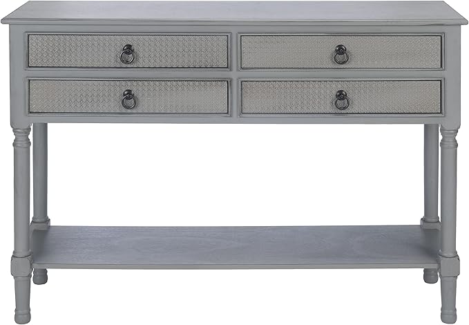 Safavieh Home Collection Haines Distressed Grey 4-Drawer Bottom Shelf Console Table