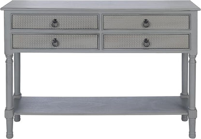 Safavieh Home Collection Haines Distressed Grey 4-Drawer Bottom Shelf Console Table