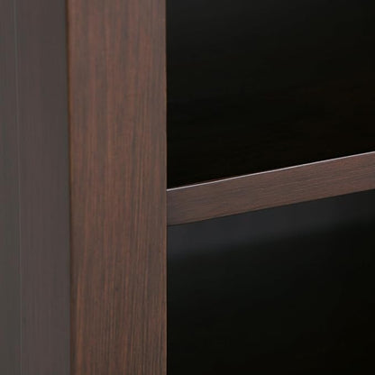 SIMPLIHOME Artisan Bedside Table - 24 inch Wide Solid Wood Nightstand Table in Autumn Brown, Transitional Bedside Stand for Bedroom with Drawer and Open Shelf for Storage