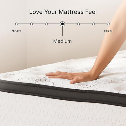 Signature Design by Ashley Chime Hybrid Twin 12" Mattress with Gel Memory Foam, Medium Firm, Pressure Relief, Fiberglass Free Mattress in a Box