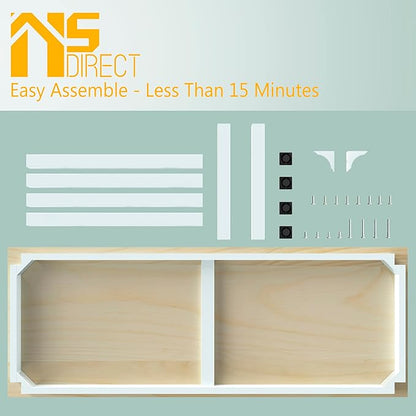 NSdirect 63" Computer Desk,Large Home Office Desk Wide Workstation 1 inch Thicker Tabletop for Writing,Games and Home Work PC Desk Modern Finish Wood Board and Sturdy Steel Legs,Oak+White