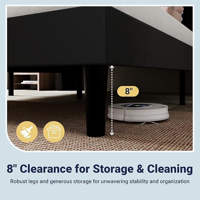 Allewie Full Size Platform Bed Frame with USB Charging Station and Storage Shelf/Upholstered Velvet Wingback Headboard/Wooden Slats Support/No Box Spring Needed/Easy Assembly, Black