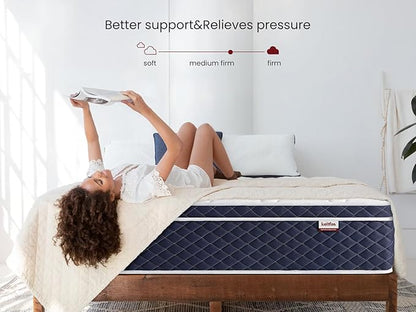 Full Size Mattress 12 Inch, Hybrid Full Mattress in a Box, CertiPUR-US® Certified Memory Foam, Individual Pocket Spring for Cool Sleep&Pressure Relief, Medium Firm Feel, 100-Night Trial