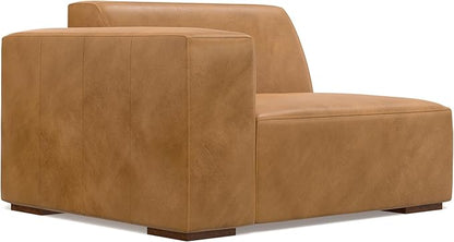 SIMPLIHOME Rex Right-Facing Modular Sectional Sofa in Full-Grain Genuine Leather, Sienna, 122-inches Wide, Handcrafted Modern-Style 4-Seater L-Shaped Leather Couch with Right Chaise for Living Room