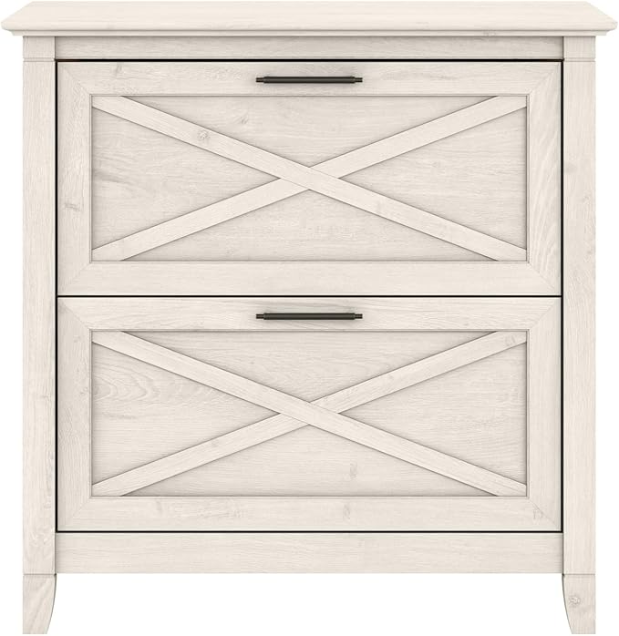 Bush Furniture Key West 2 Drawer Lateral File Cabinet in Linen White Oak, Document Storage for Home Office, Accent Chest with Drawers