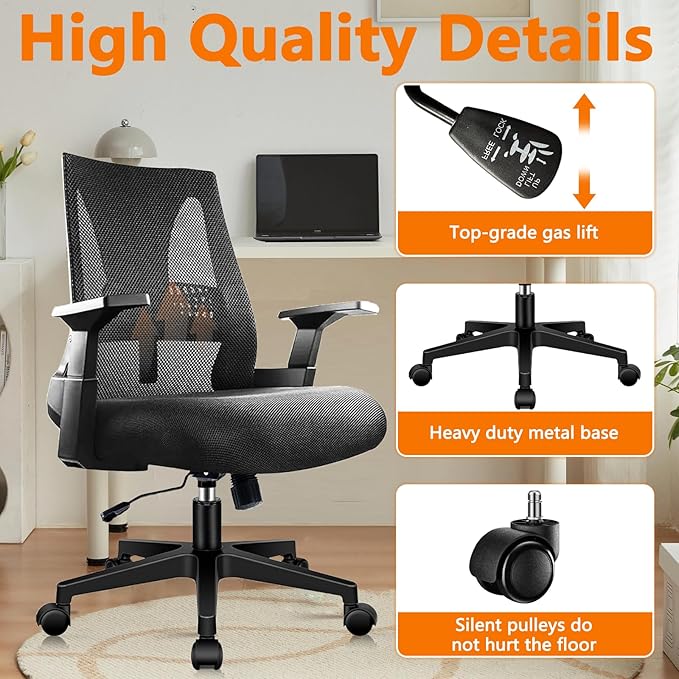 CLATINA 500lbs Big and Tall Office Chair Heavy Duty Mesh Ergonomic Computer Chairs with Adjustable Lumbar Support and Wide Comfy Seat for Home Office Conference Heavy People, Black(4 Pack)