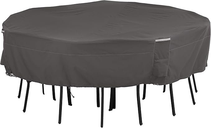 Classic Accessories Terrazzo Water-Resistant 24 Inch Round Ottoman/Coffee Table Cover, Outdoor Table Cover