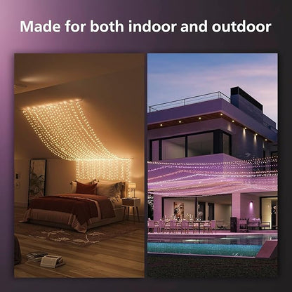 Philips Hue Indoor/Outdoor 65-Foot Festavia String Lights - 250 Mini Color Changing Smart LEDs - Weatherproof - Control with Hue App - Works with Alexa, Google Assistant and Apple HomeKit