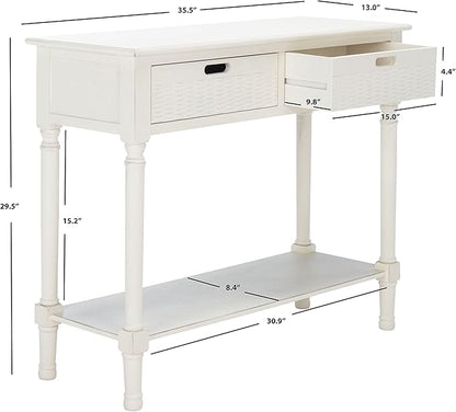 SAFAVIEH Home Collection Landers Distressed White 2-Drawer Console Table CNS5710A