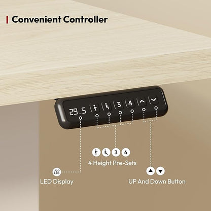 SANODESK L Shaped Electric Standing Desk with Drawer, 63 Inch Ergonomic Adjustable Height Desk with Storage, Corner Desk Sit Stand up Computer Table for Work Office Home, Maple