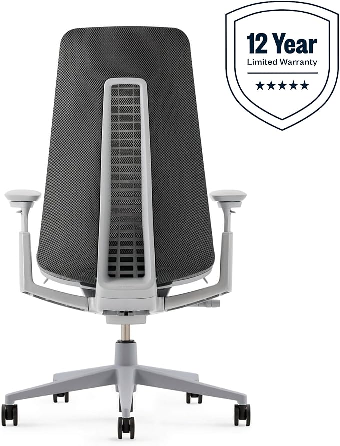 Haworth Fern Office Chair – Ergonomic and Stylish Desk Chair with Breathable Mesh Finish - with Lumbar Support (River Rock)