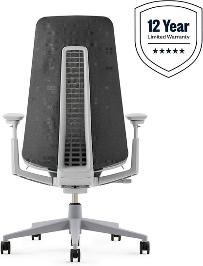 Haworth Fern Office Chair – Ergonomic and Stylish Desk Chair with Breathable Mesh Finish - with Lumbar Support (River Rock)